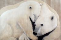 MOTHER AND CUB-2   Animal painting, wildlife painter.Dogs, bears, elephants, bulls on canvas for art and decoration by Thierry Bisch 